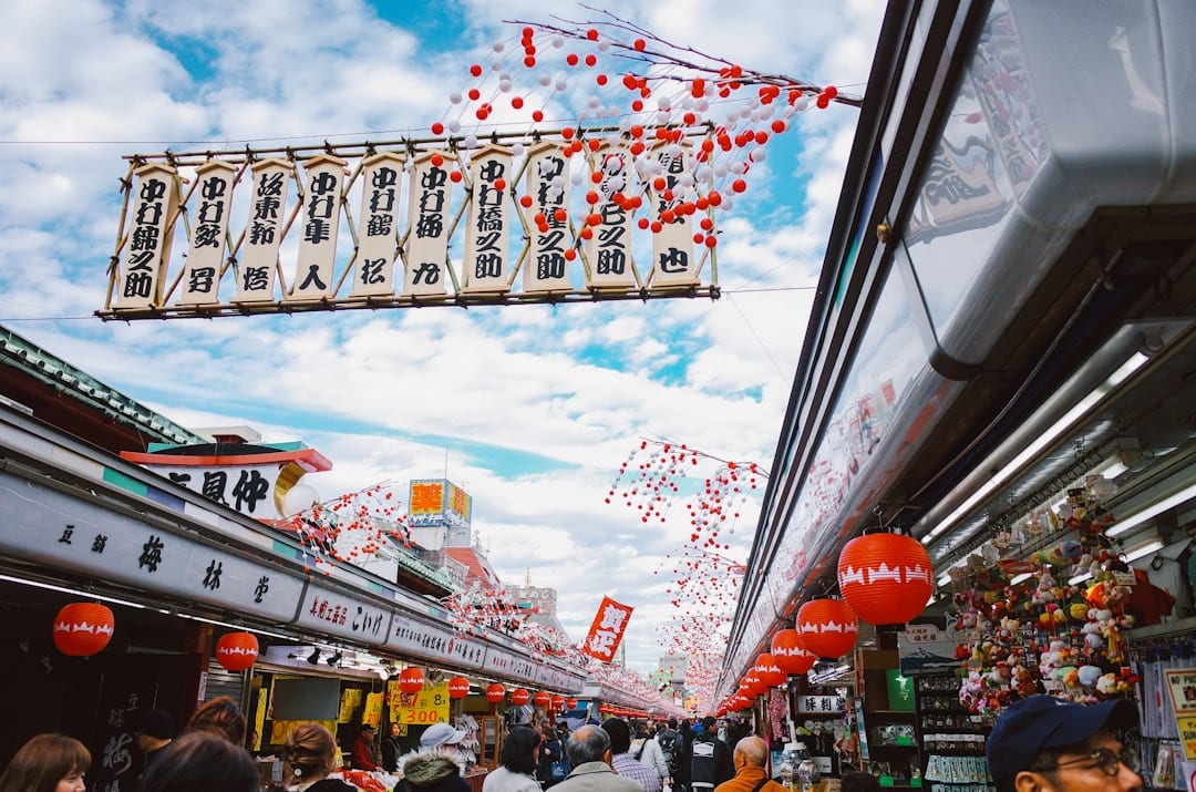 Senso-ji temple and Nakamise-dori shopping street in Asakusa, Tokyo