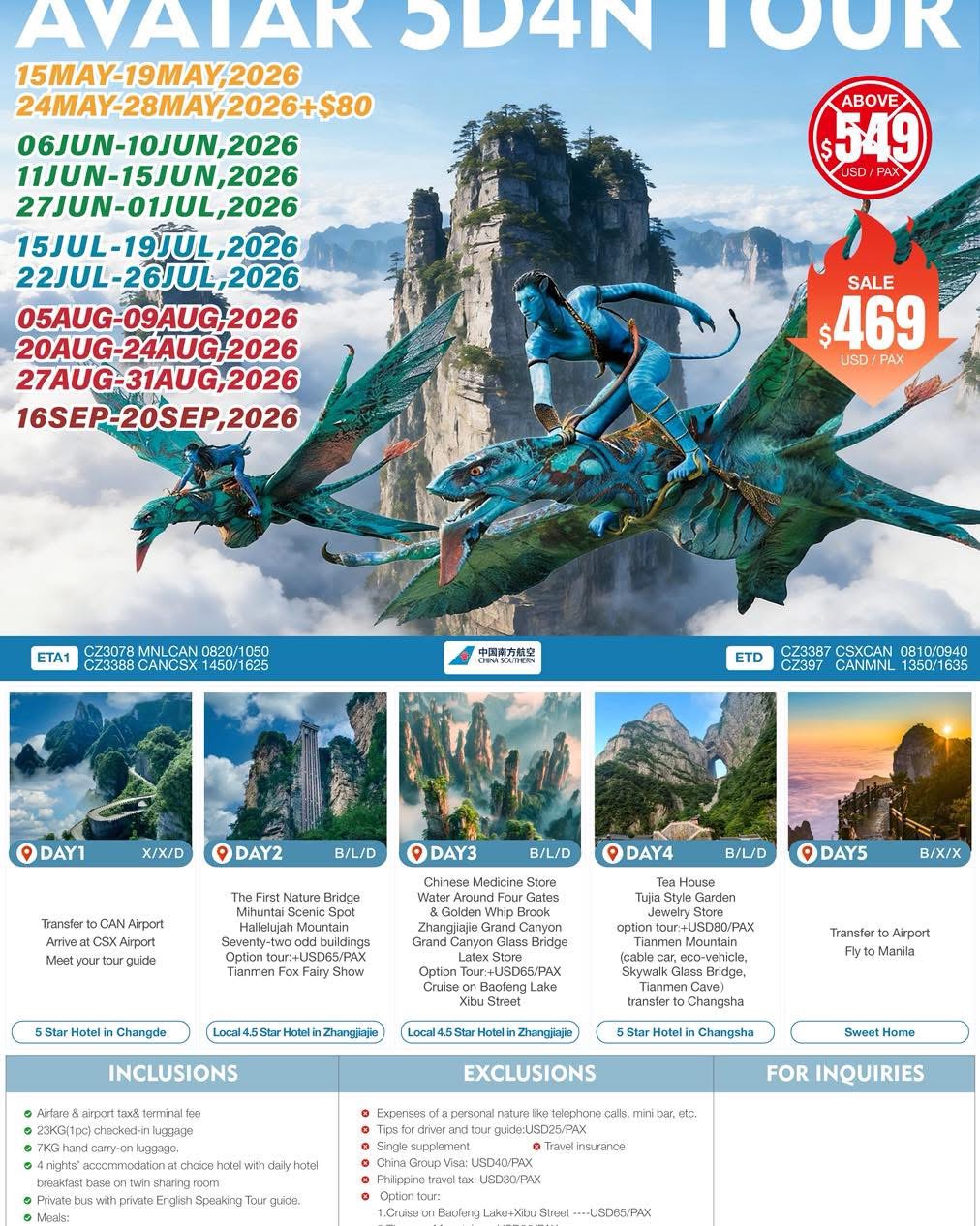 Avatar 5D4N Tour Package Poster