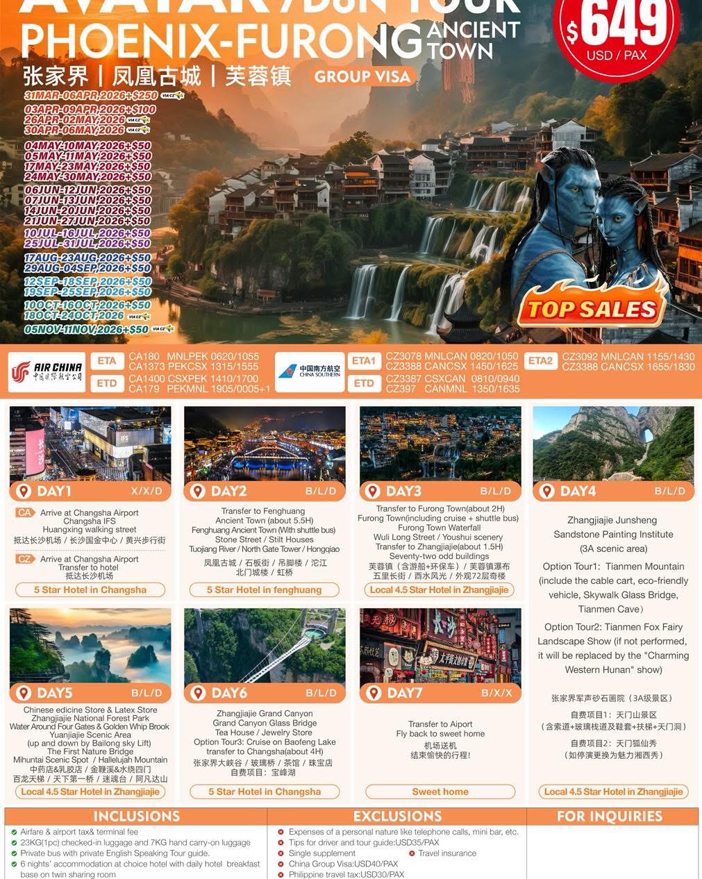 Avatar Zhangjiajie Phoenix Furong Tour Package Poster - Full Details