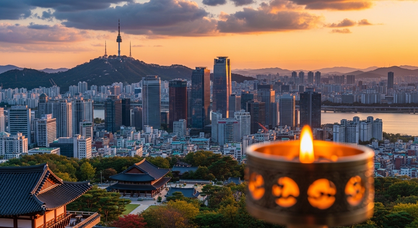 Seoul cityscape with Namsan Tower