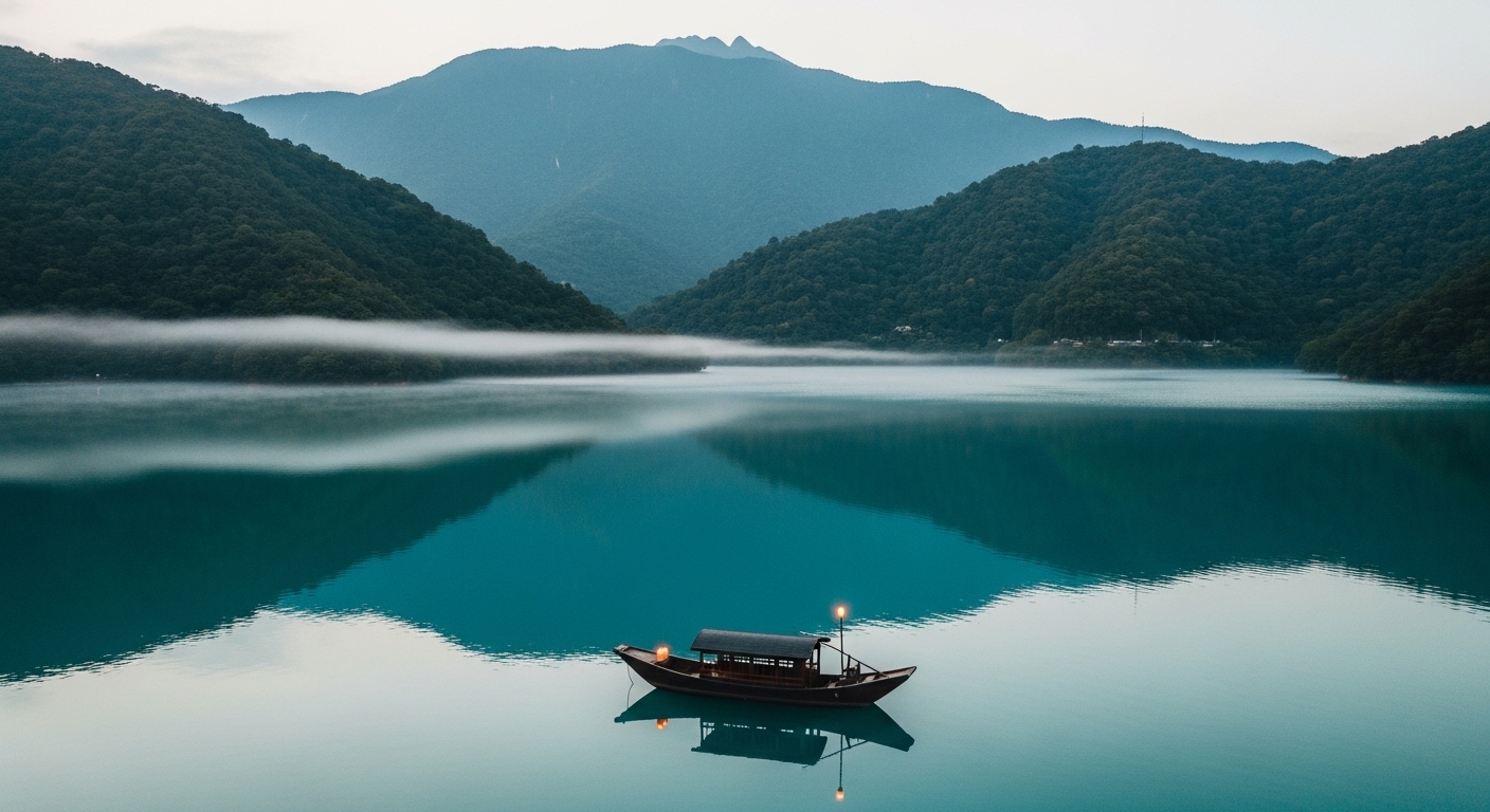 日月潭山湖美景