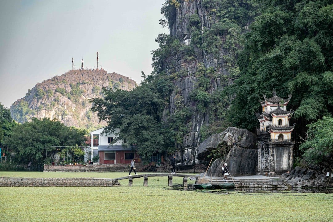 Marble Mountains cave temple with panoramic view of Danang coast
