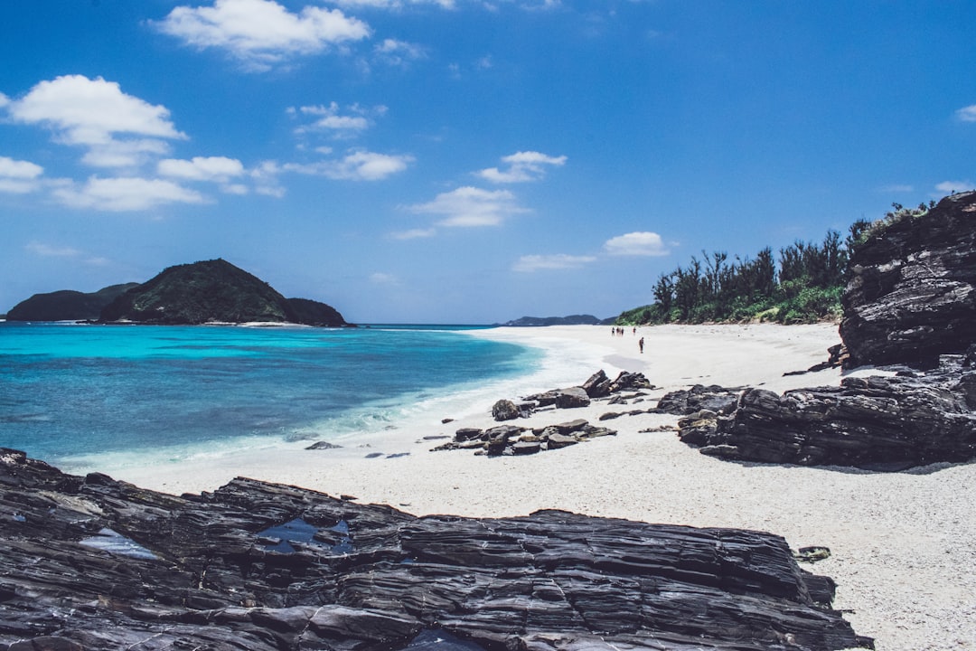 Okinawa tropical beach with crystal clear water