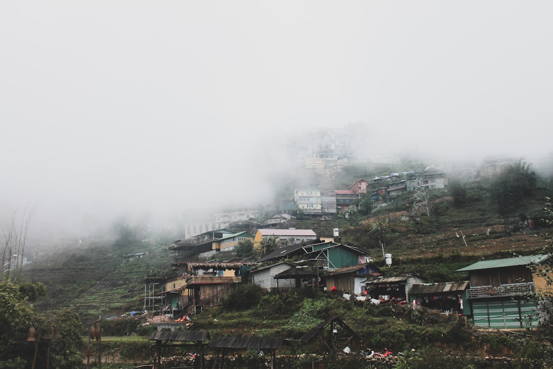 Sapa Stone Church on foggy morning
