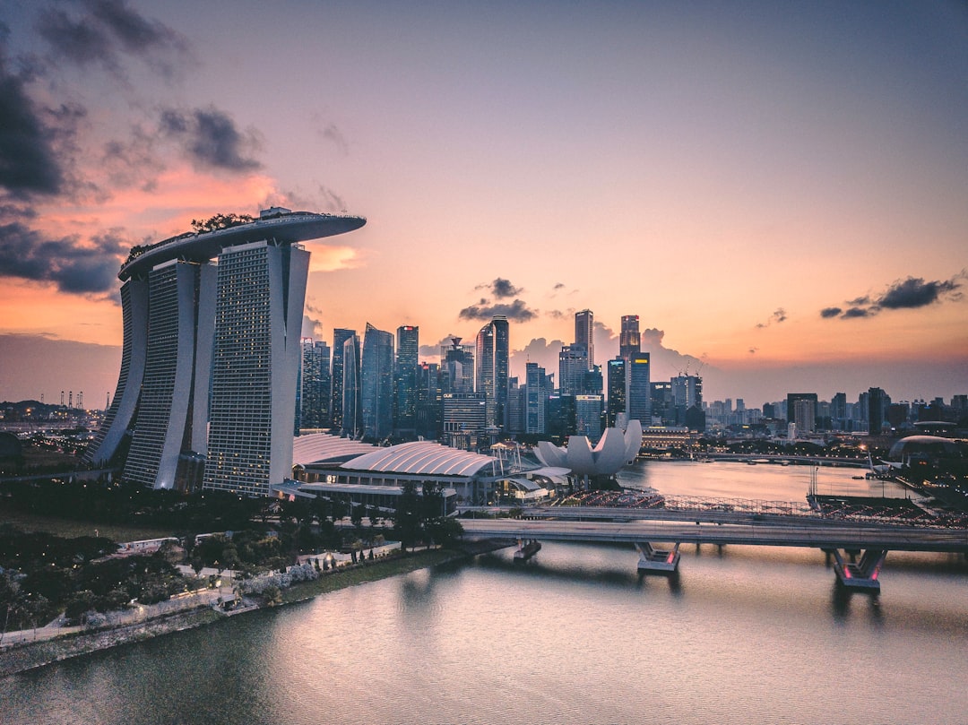 Singapore Marina Bay skyline at sunset